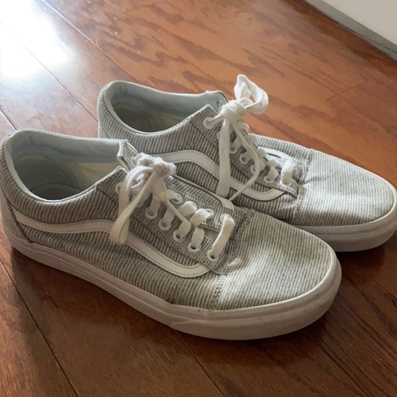 Gray Striped Old Skool Vans - Picture 1 of 5